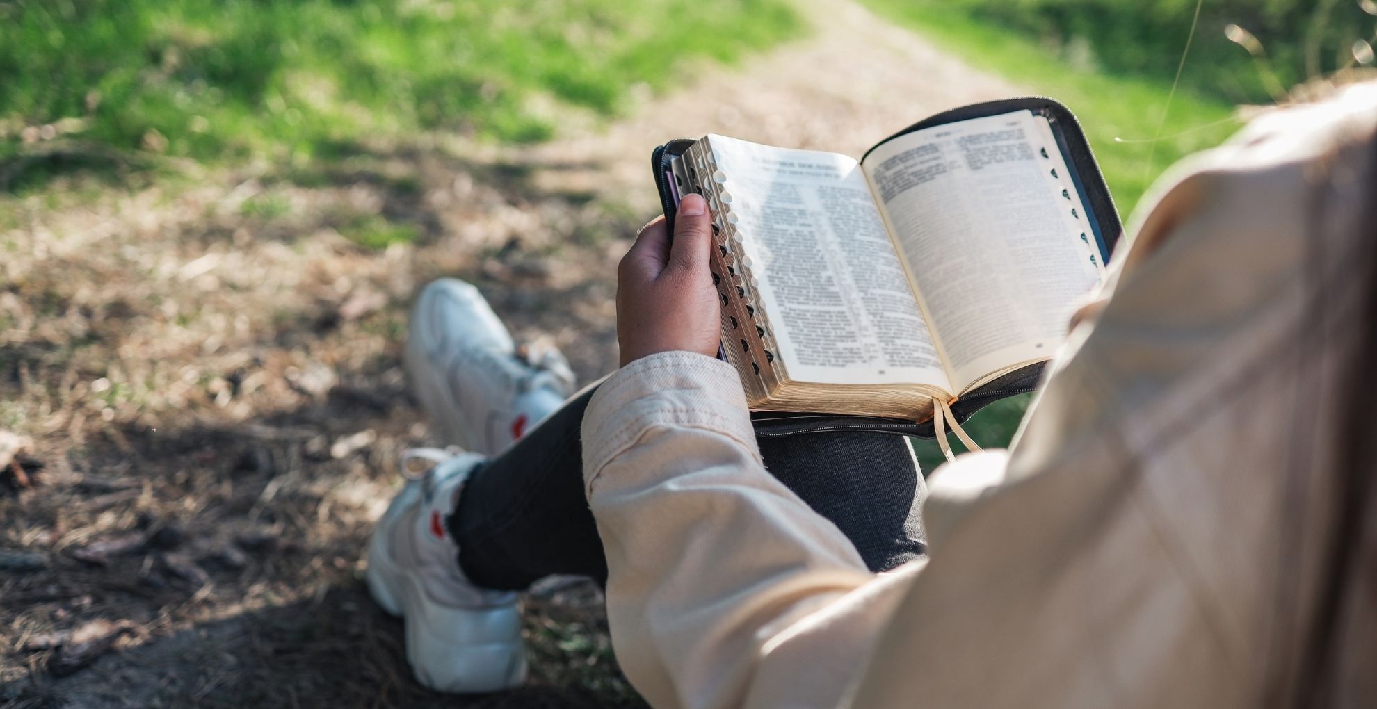 spending time in nature reading and praying