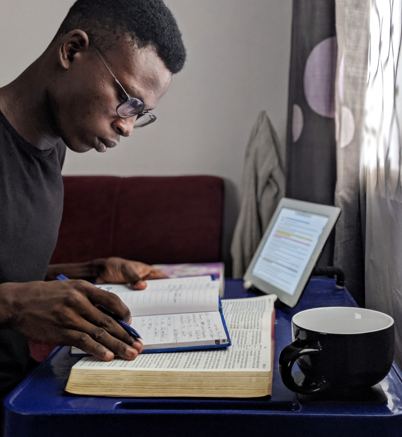 man studying the bible