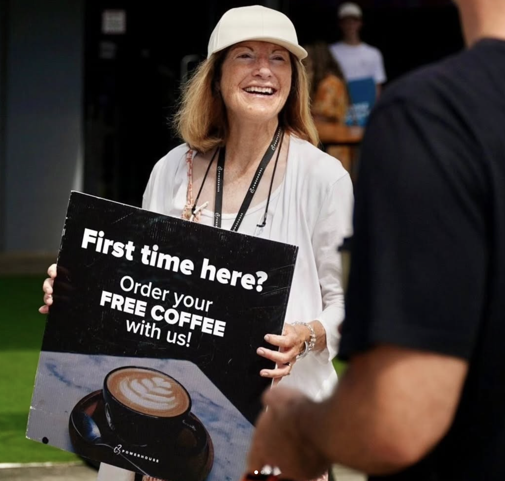 first time here coffee sign