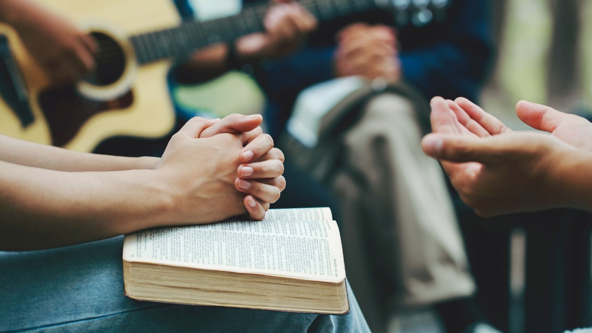 the bible being used during worship